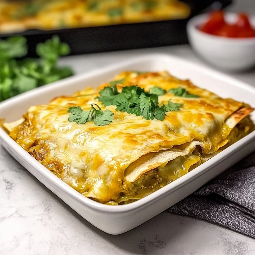 Recipe preparation for Mom’s Green Enchiladas