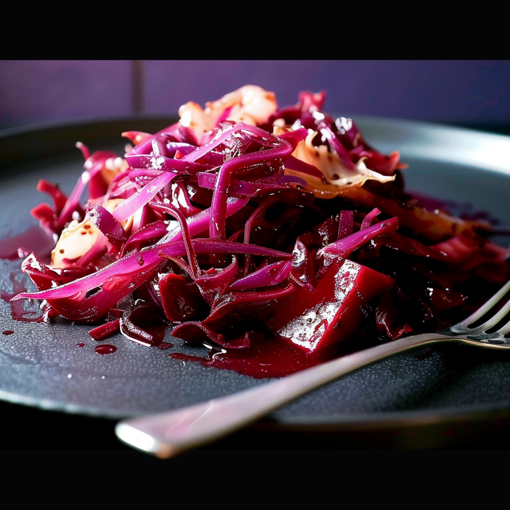 Recipe preparation for Braised Red Cabbage with Apples & Cranberries