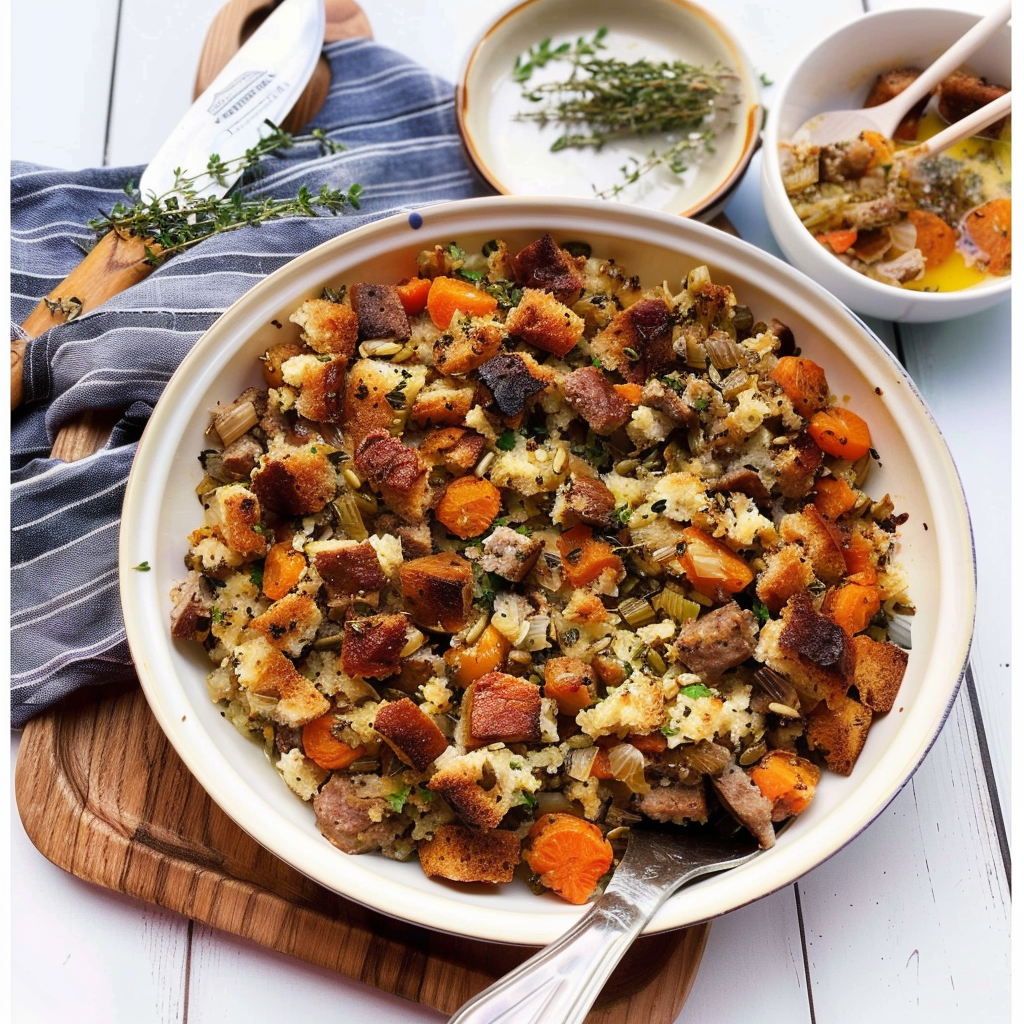 Recipe preparation for Sausage & Apricot Stuffing