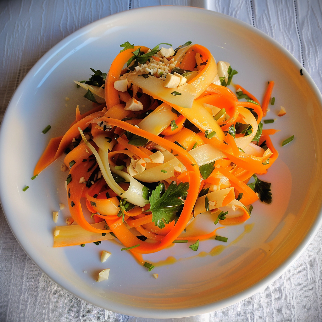 Recipe preparation for Parsnip Ribbon Salad