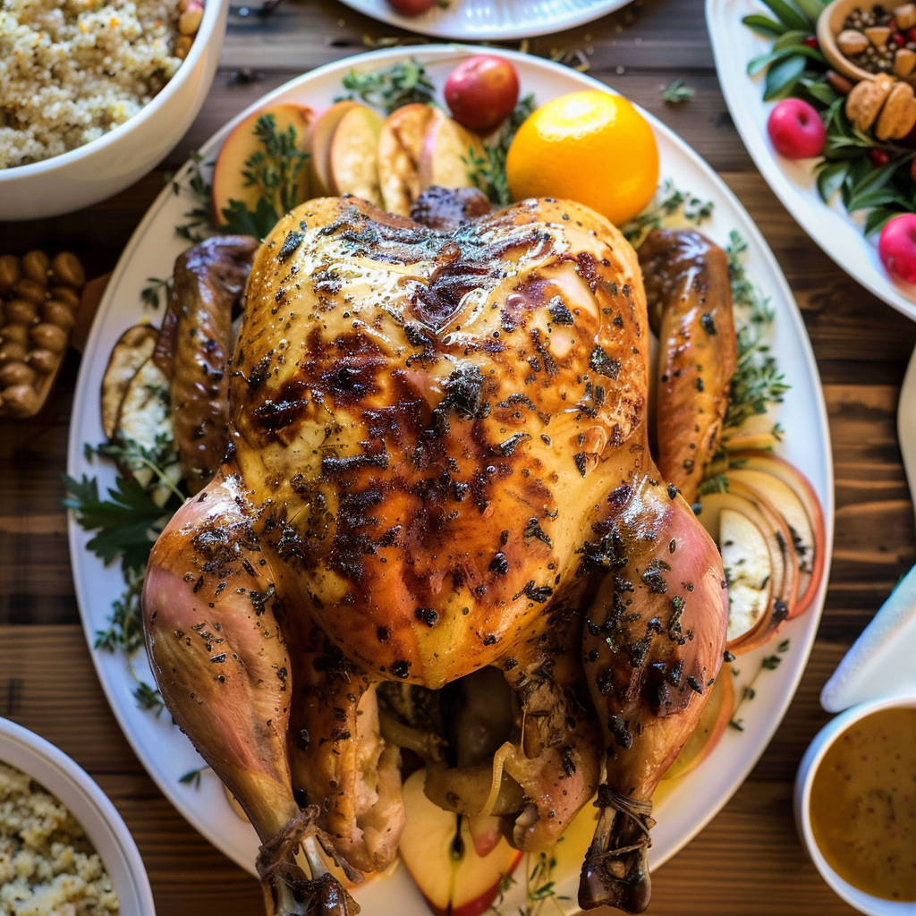 Recipe preparation for Apple Cider & Herb Roasted Turkey Thighs