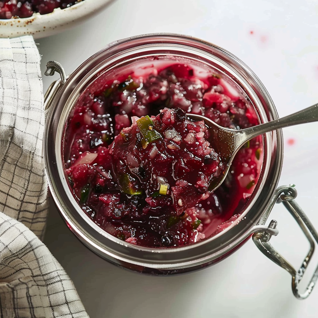 Recipe preparation for Cranberry Jalapeño Relish
