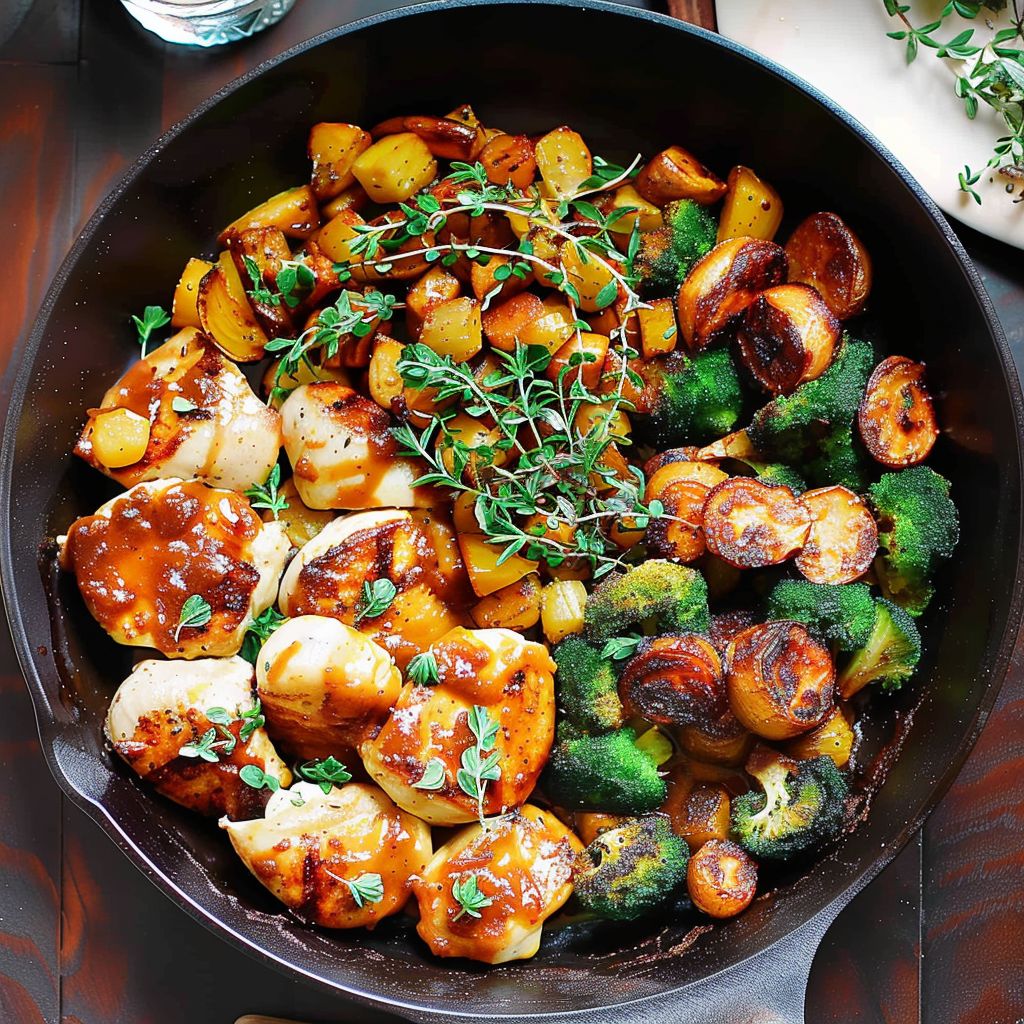 Recipe preparation for One-Pan Autumn Chicken Dinner with Roasted Veggies