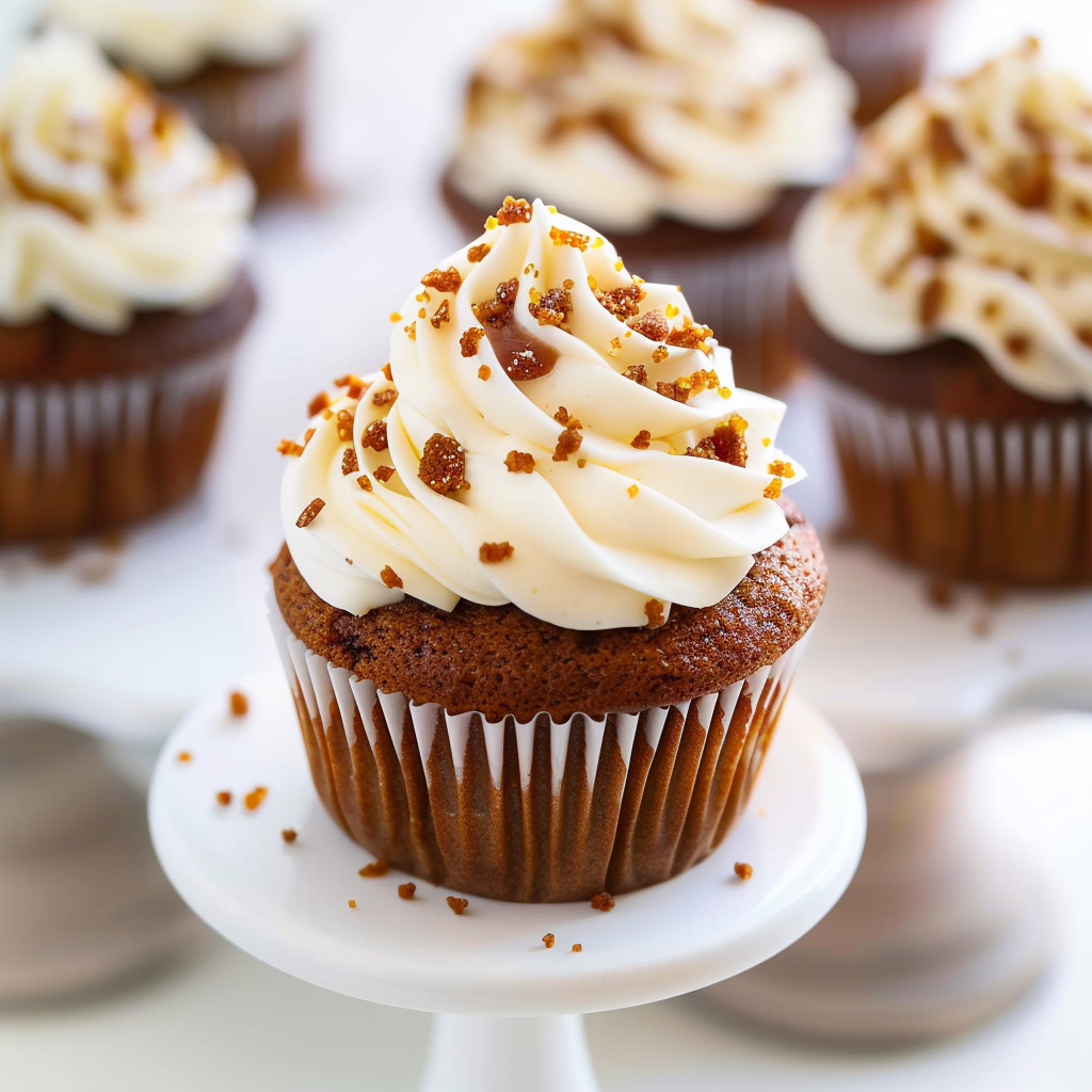 Recipe preparation for Gingerbread Latte Cupcakes with Cream Cheese Frosting
