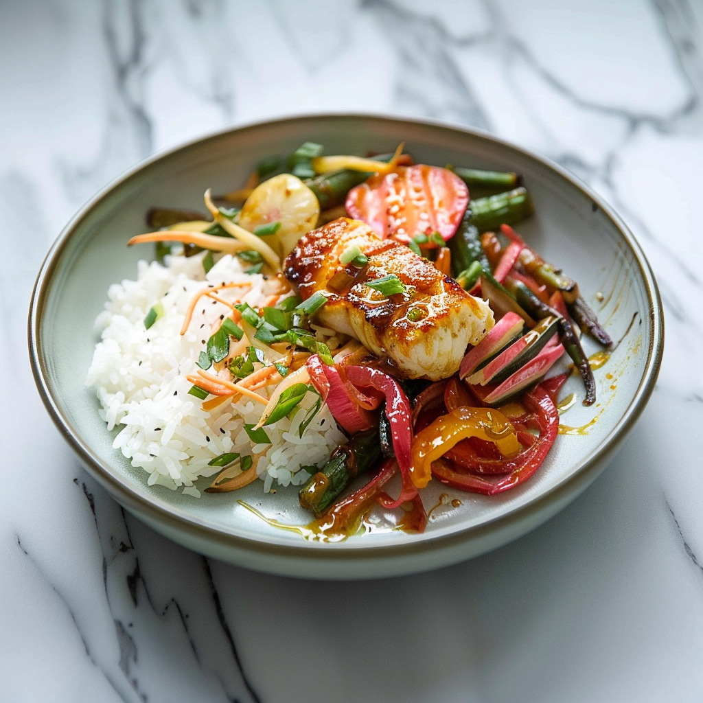 Recipe preparation for Sheet-Pan Miso Glazed Cod with Veggies