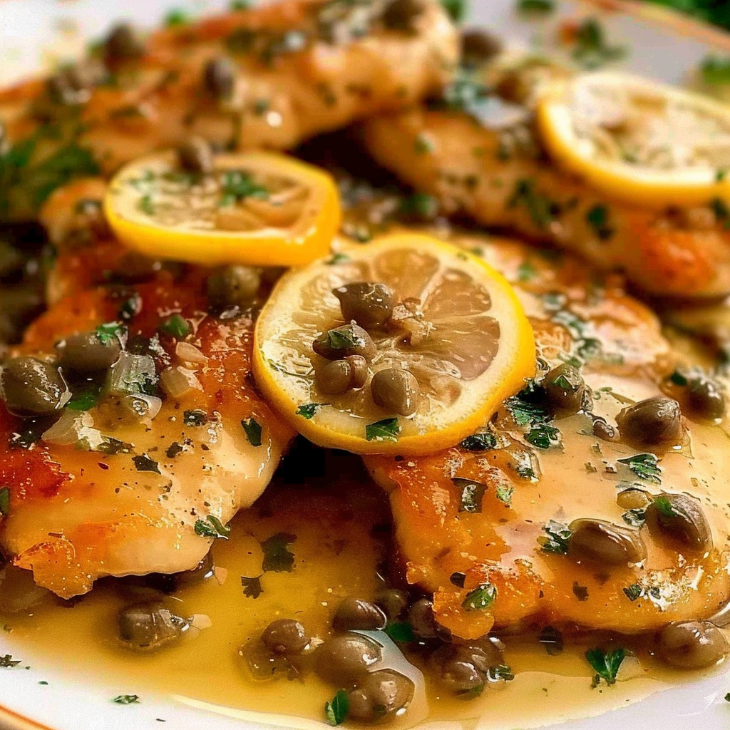 Recipe preparation for Chicken Piccata with Lemon & Capers
