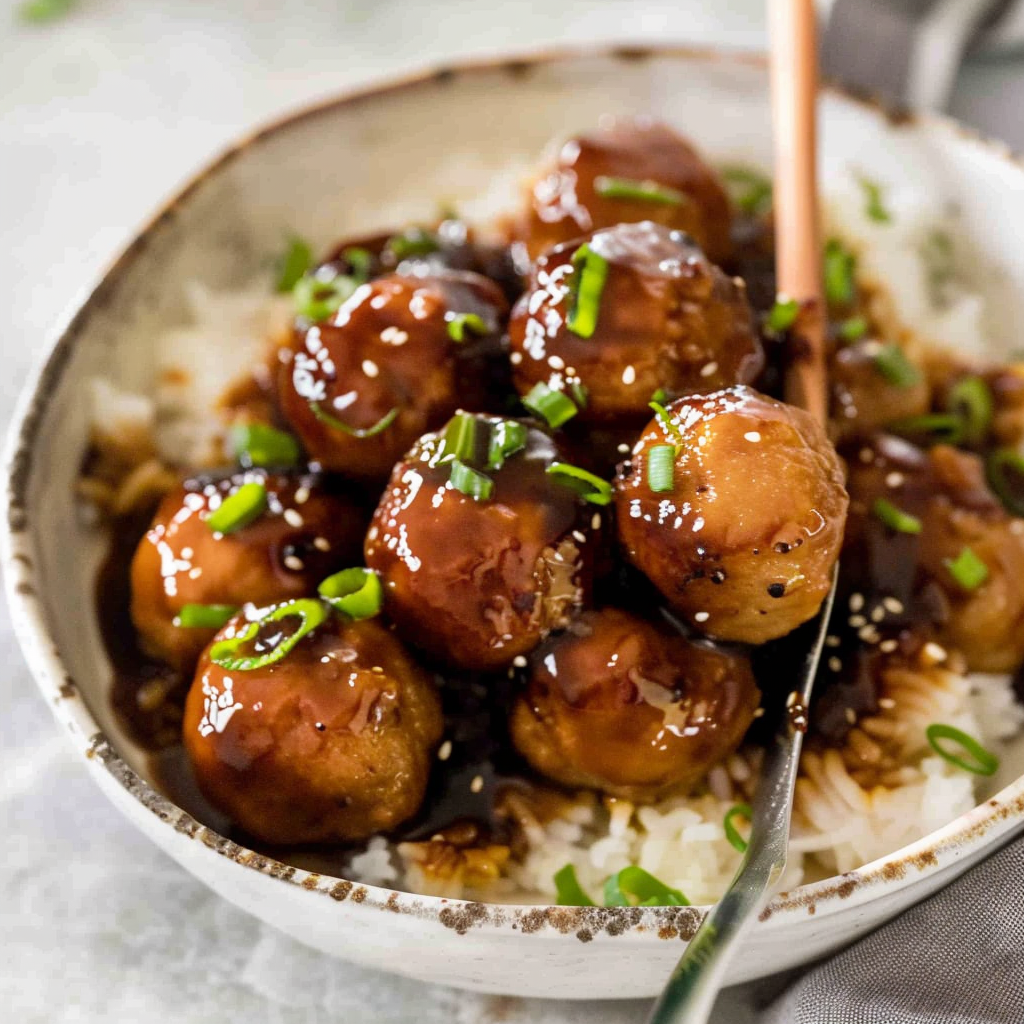 Recipe preparation for Teriyaki Chicken Meatballs