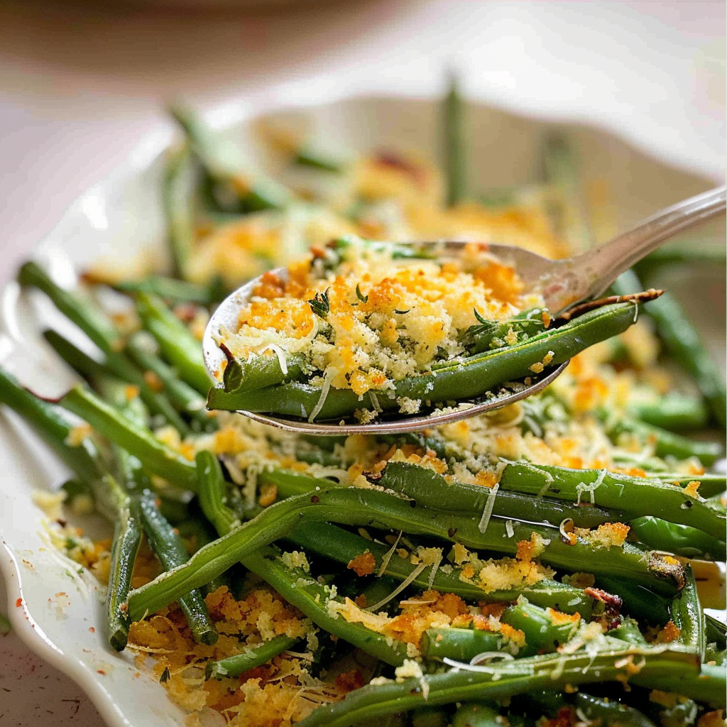 Recipe preparation for Parmesan & Herb Roasted Green Beans