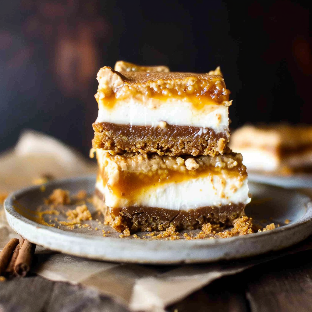 Recipe preparation for Pumpkin Spice Latte Cheesecake Bars