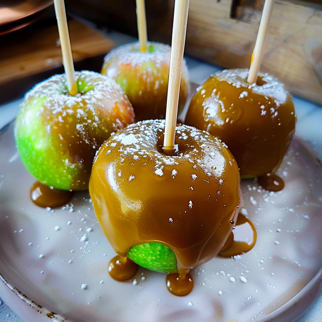 Recipe preparation for Salted Caramel Apples
