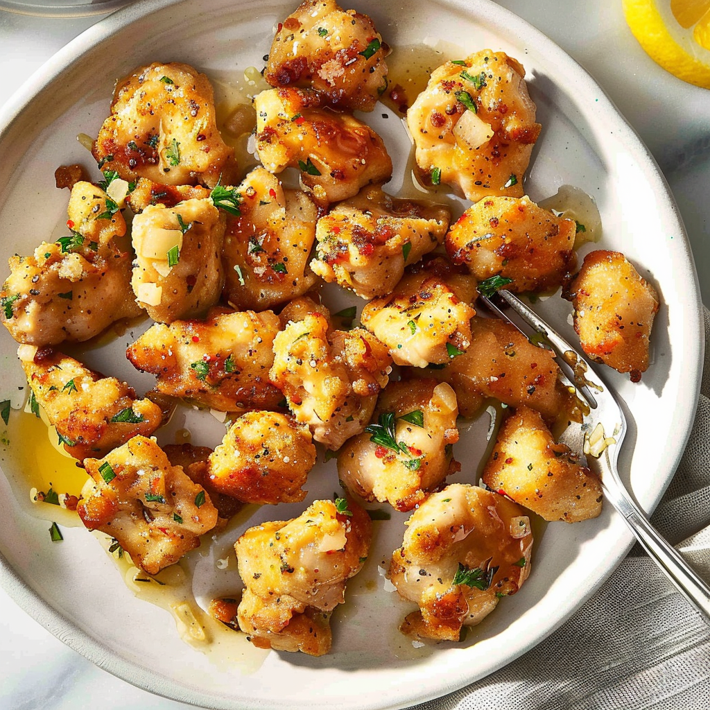 Recipe preparation for Garlic Butter Chicken Bites