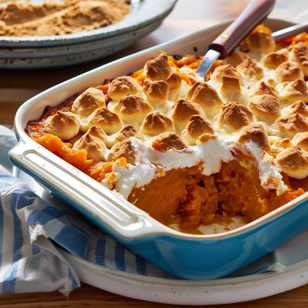 Recipe preparation for Sweet Potato Casserole