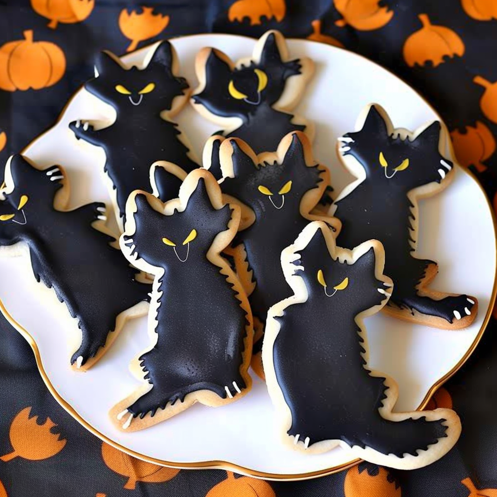 Recipe preparation for Spooky Cat Sugar Cookies