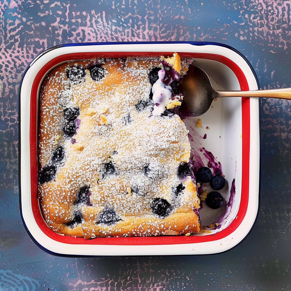 Recipe preparation for Lemon Blueberry Dump Cake