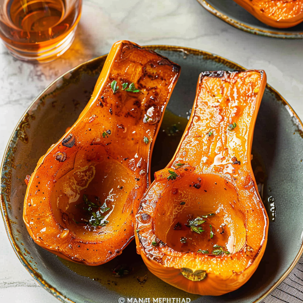 Recipe preparation for Maple roasted butternut squash