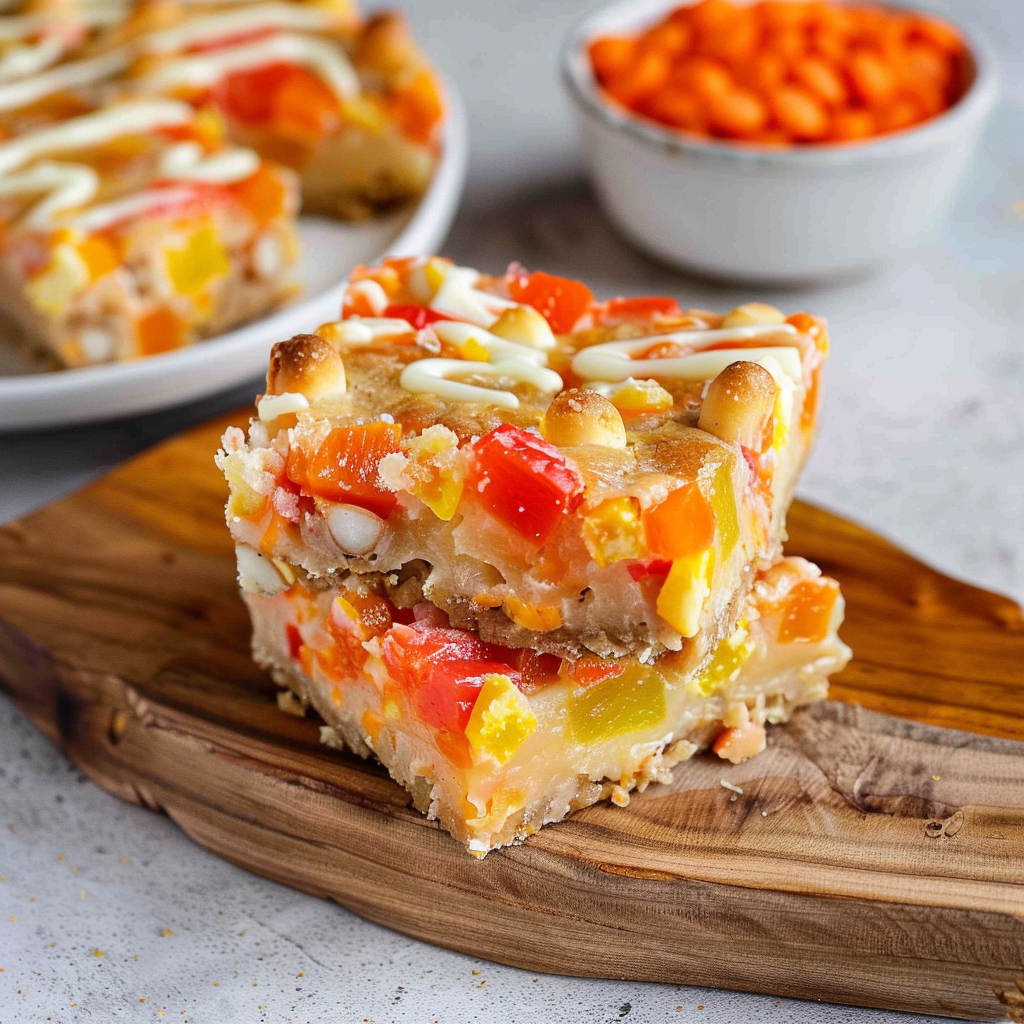 Recipe preparation for Candy Corn Layer Bars