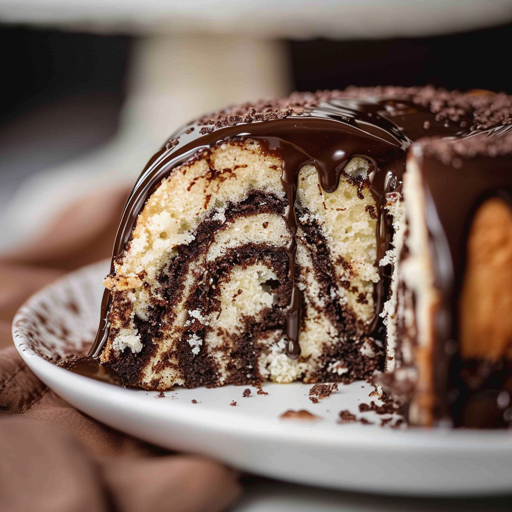 Recipe preparation for Franken-Brownie Swirl Cake