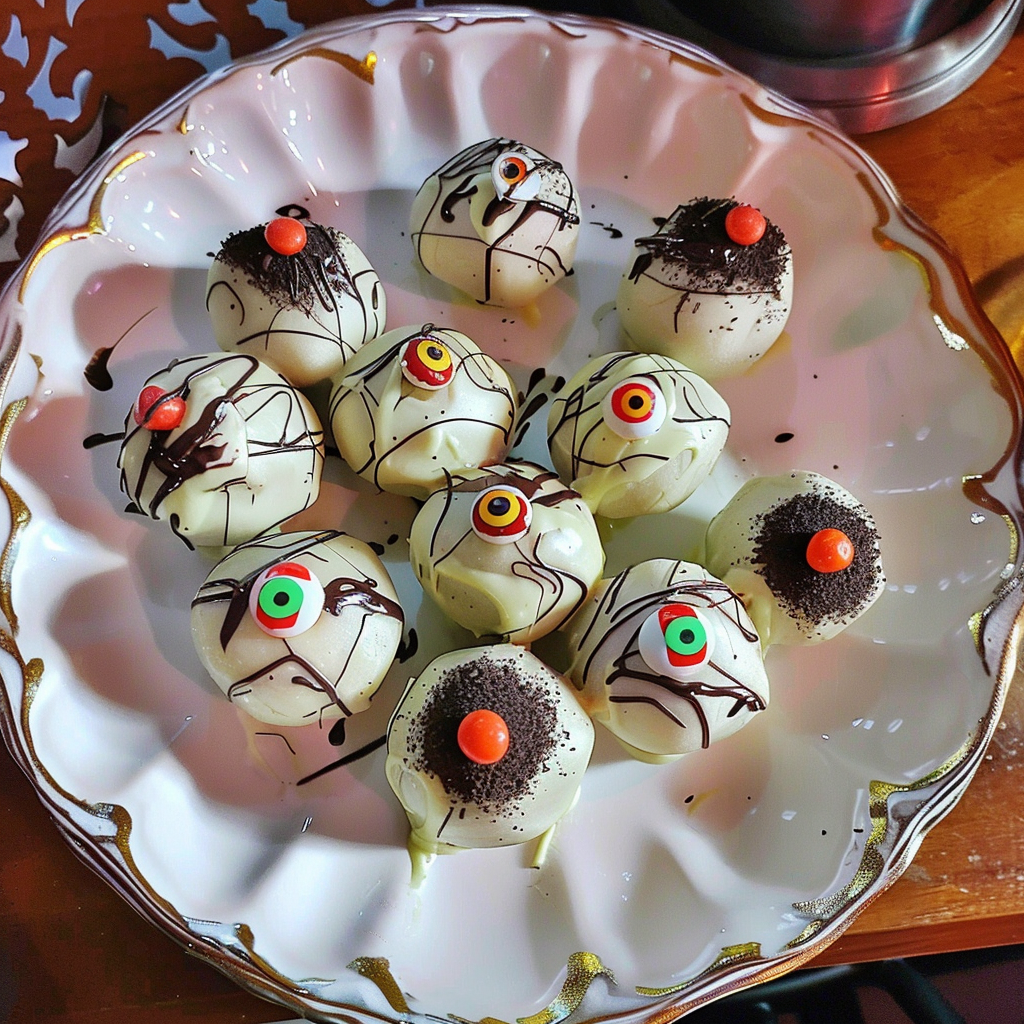Recipe preparation for Eyeball Truffle Bites