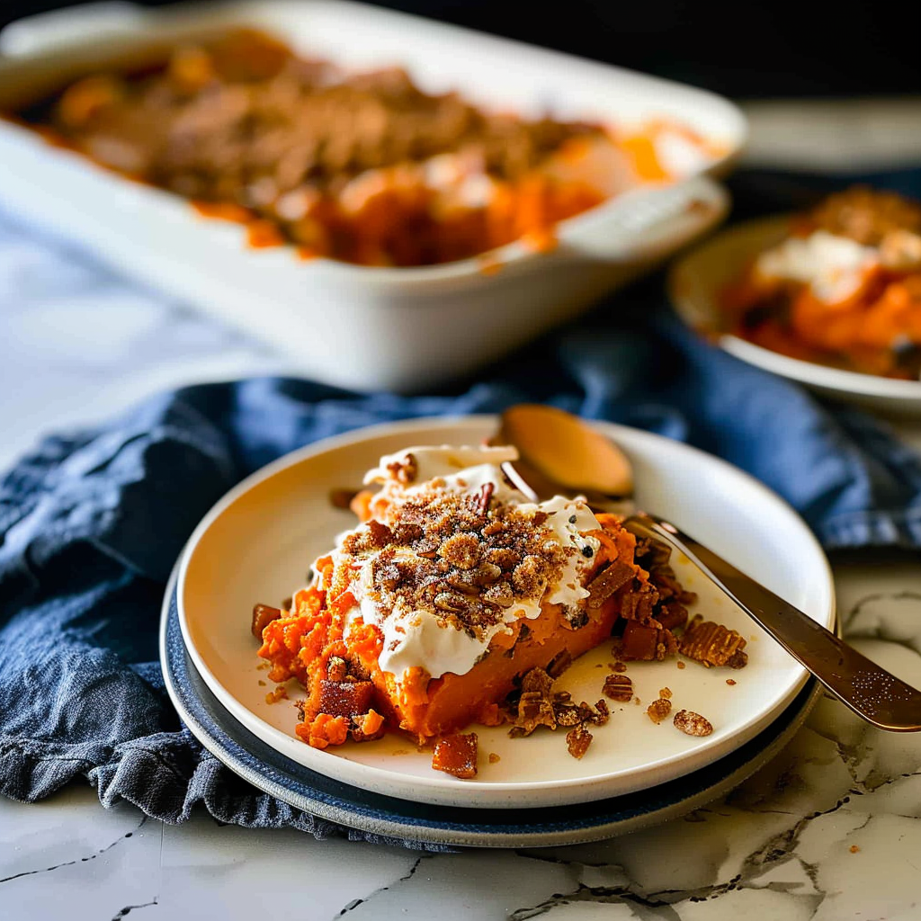 Recipe preparation for Make Ahead Thanksgiving Sweet Potato Casserole