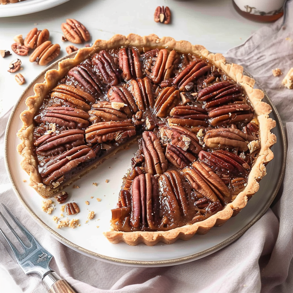Recipe preparation for Easy Thanksgiving Dessert No-Bake Pecan Tart