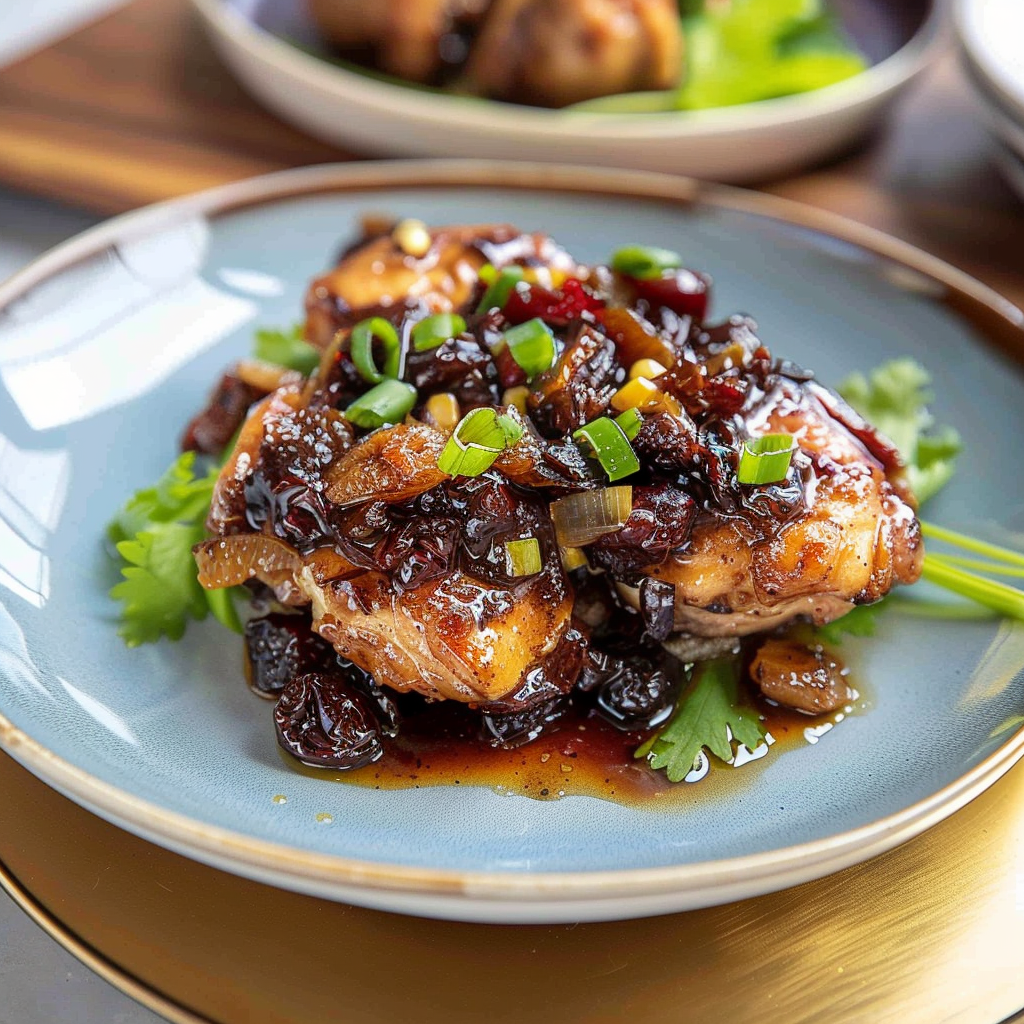 Recipe preparation for Sticky Cherry Chicken