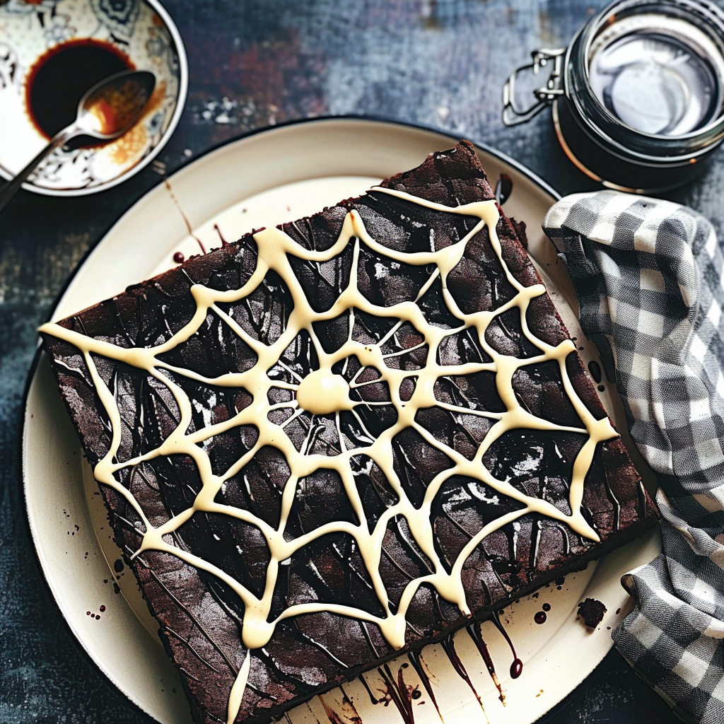 Recipe preparation for Spider‑Web Brownies