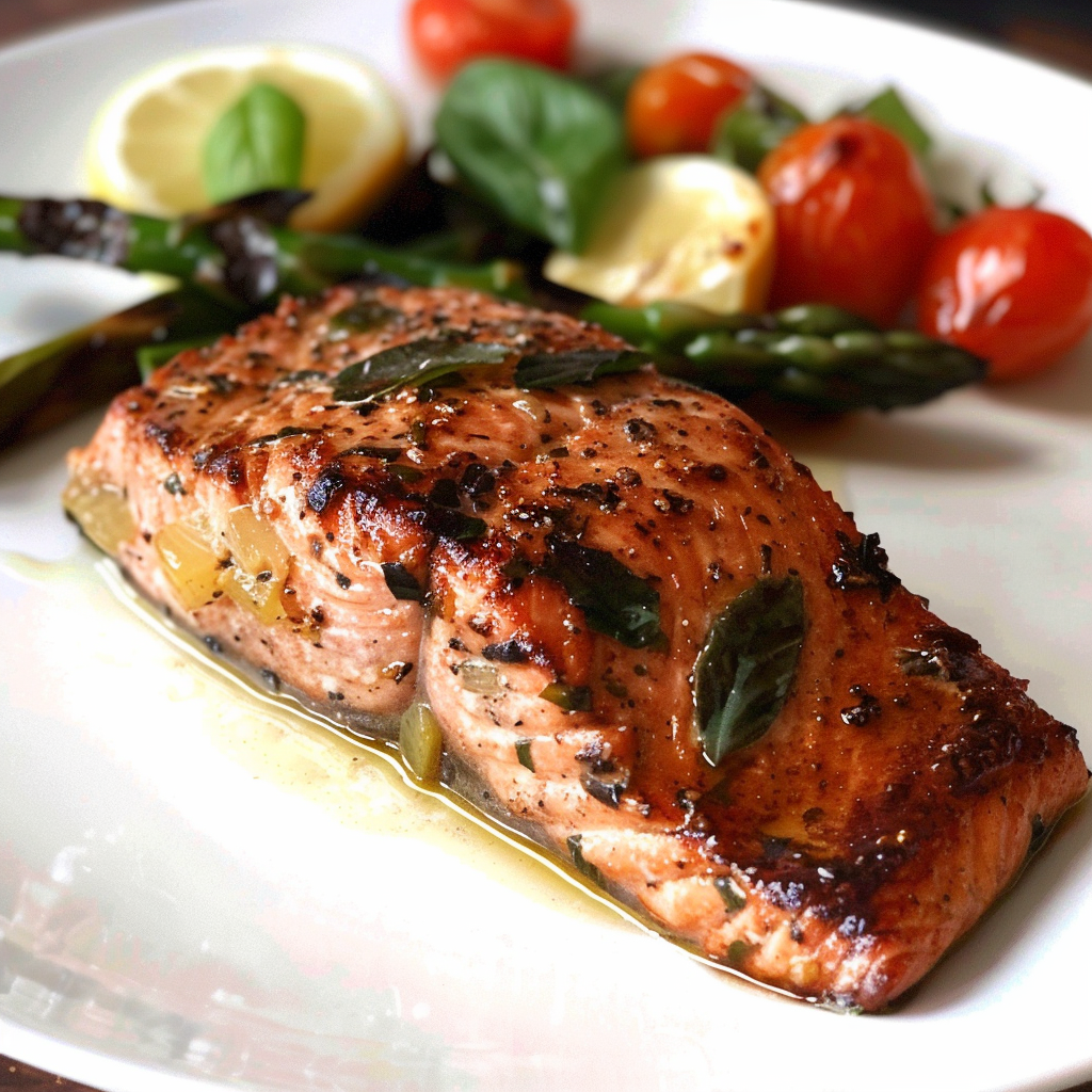 Recipe preparation for Mediterranean Salmon