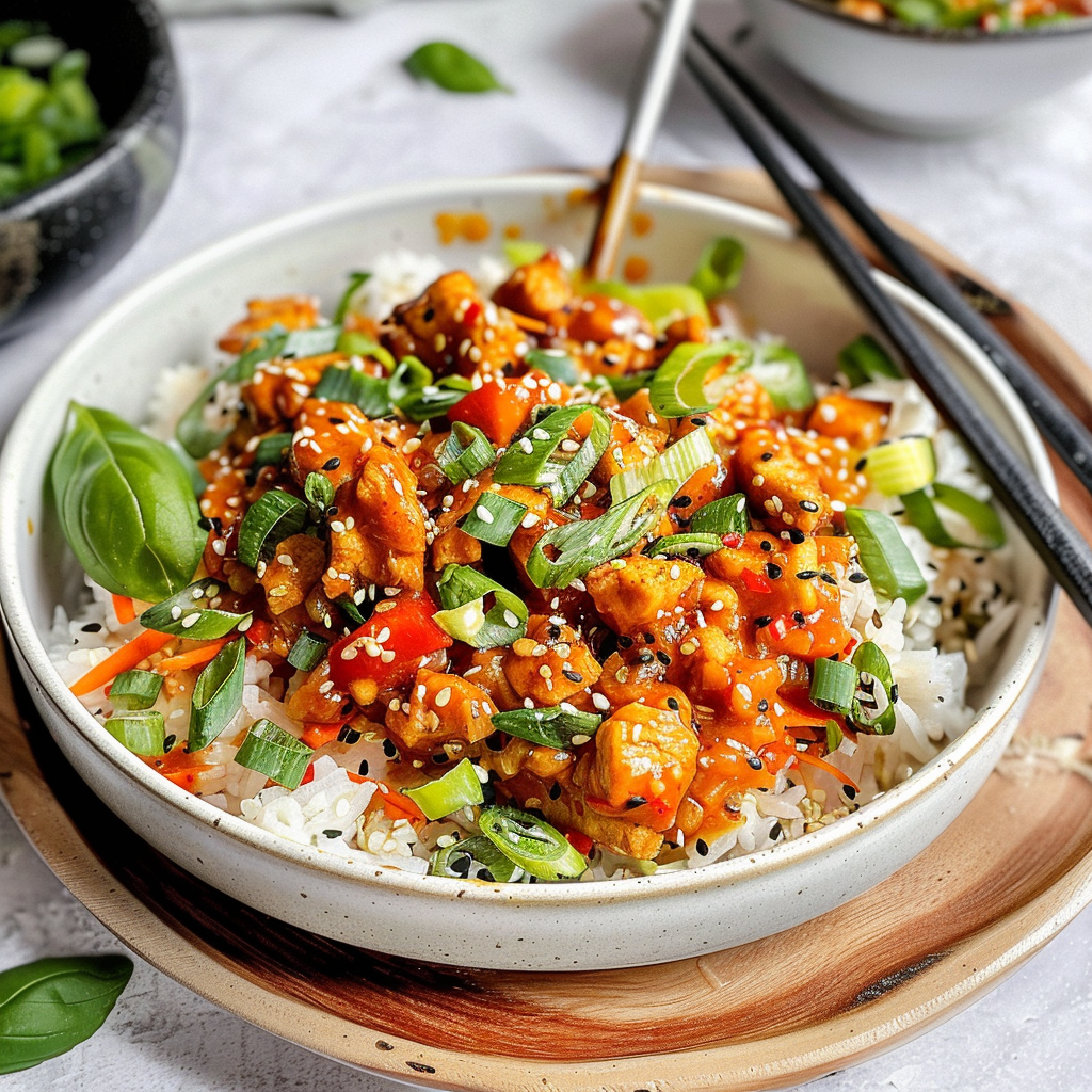 Recipe preparation for Gochujang Chicken Bowl
