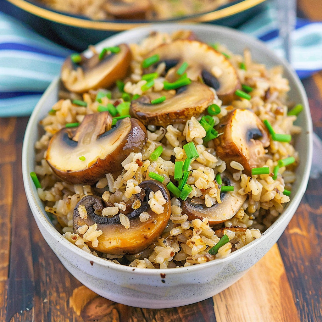 Recipe preparation for Wild Rice & Mushroom Pilaf