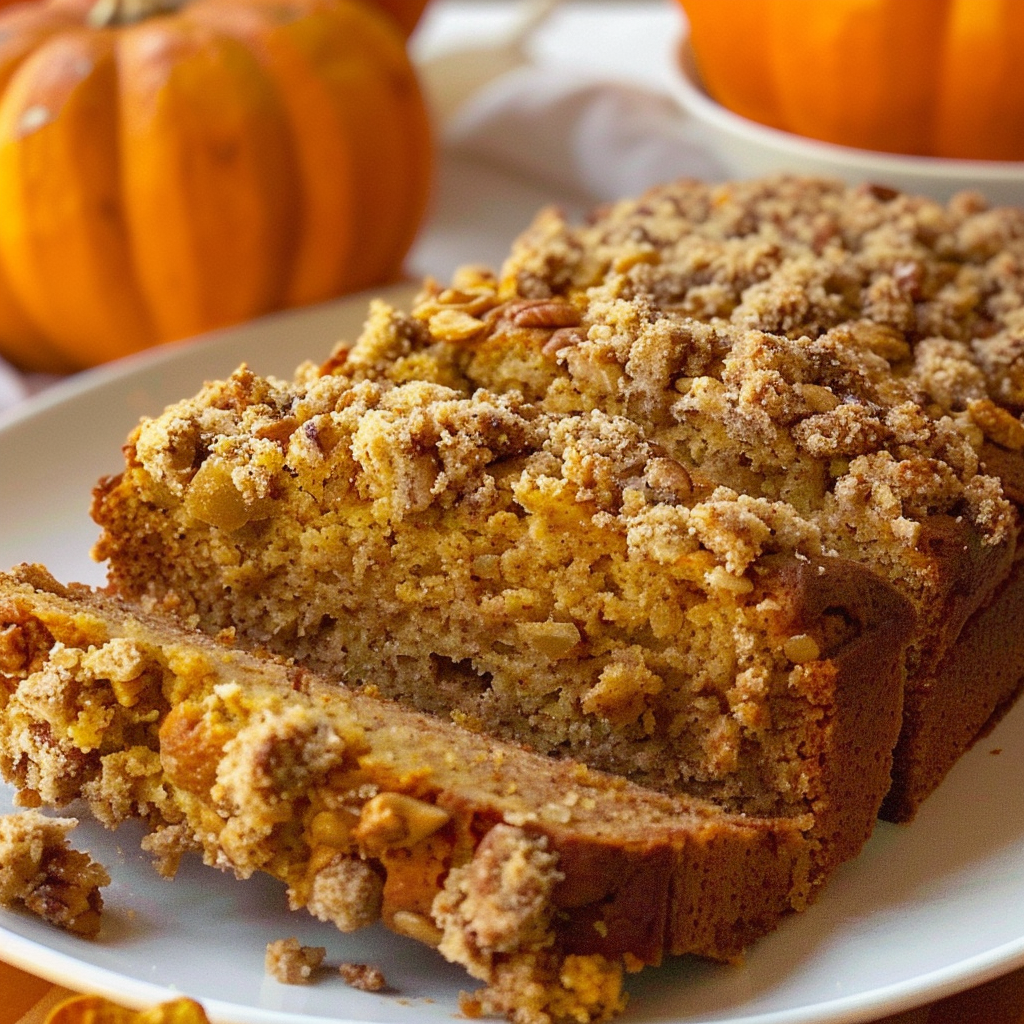 Recipe preparation for Pumpkin Bread with Streusel Topping