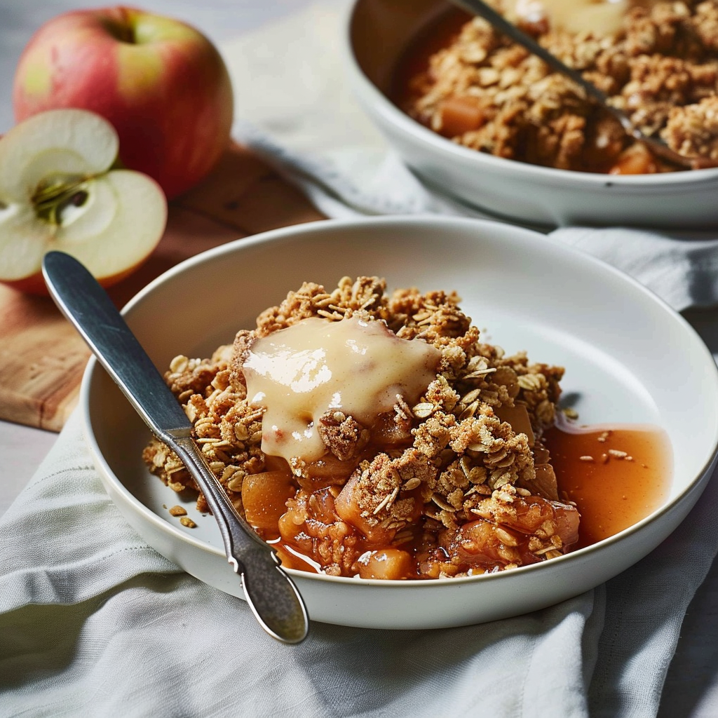 Recipe preparation for Easy Apple Crisp with Oats