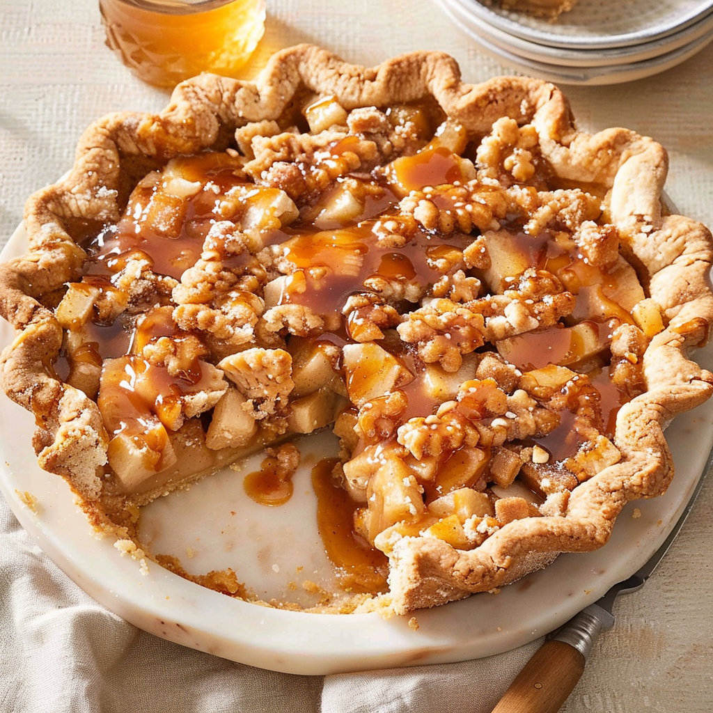 Recipe preparation for Caramel Apple Pie