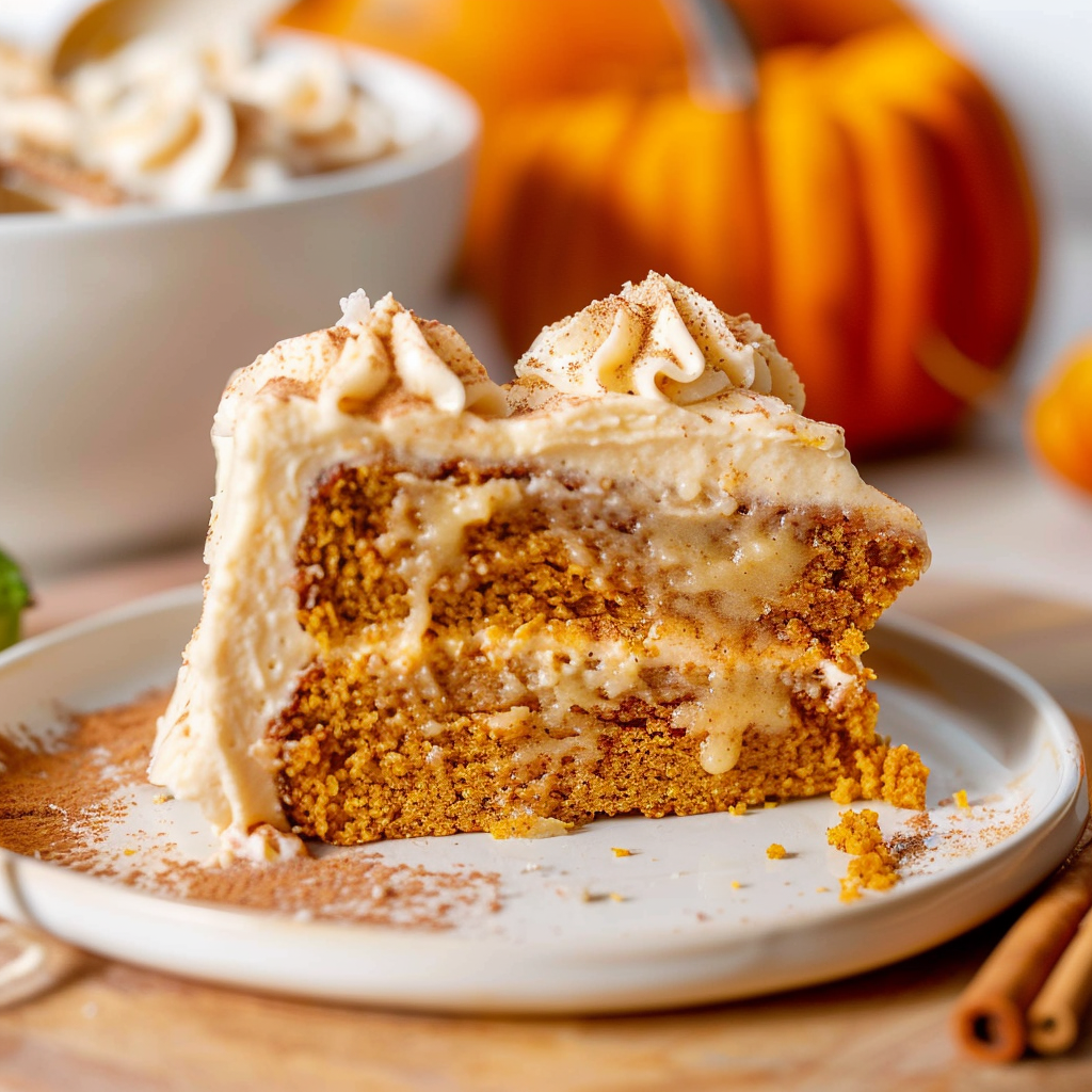Recipe preparation for Pumpkin Cake with Cinnamon Frosting