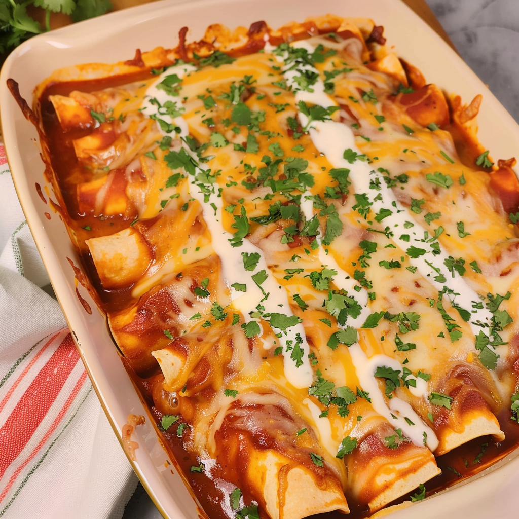 Recipe preparation for Ground Beef Enchiladas
