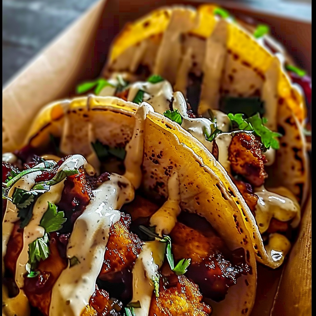 Recipe preparation for Garlic Butter Honey BBQ Chicken Tacos