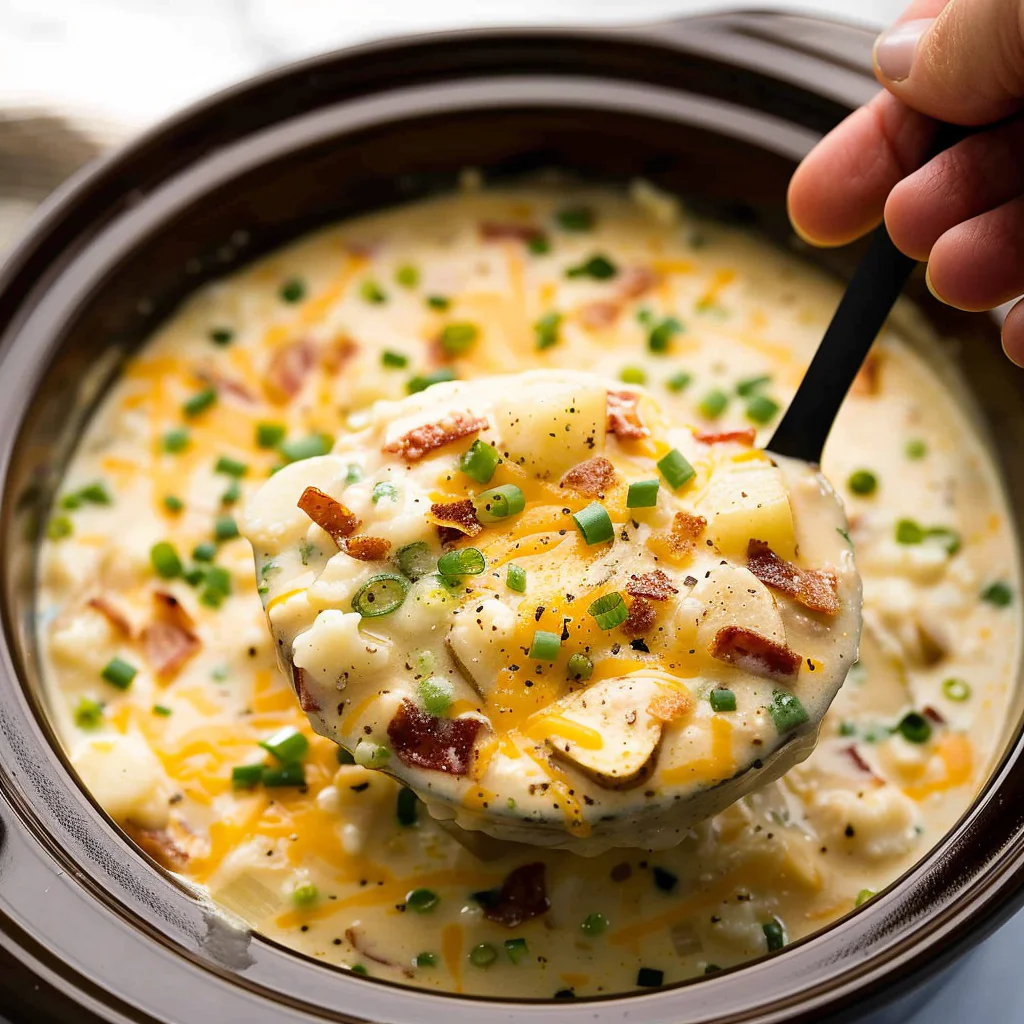 Recipe preparation for Crock Pot Crack Potato Soup