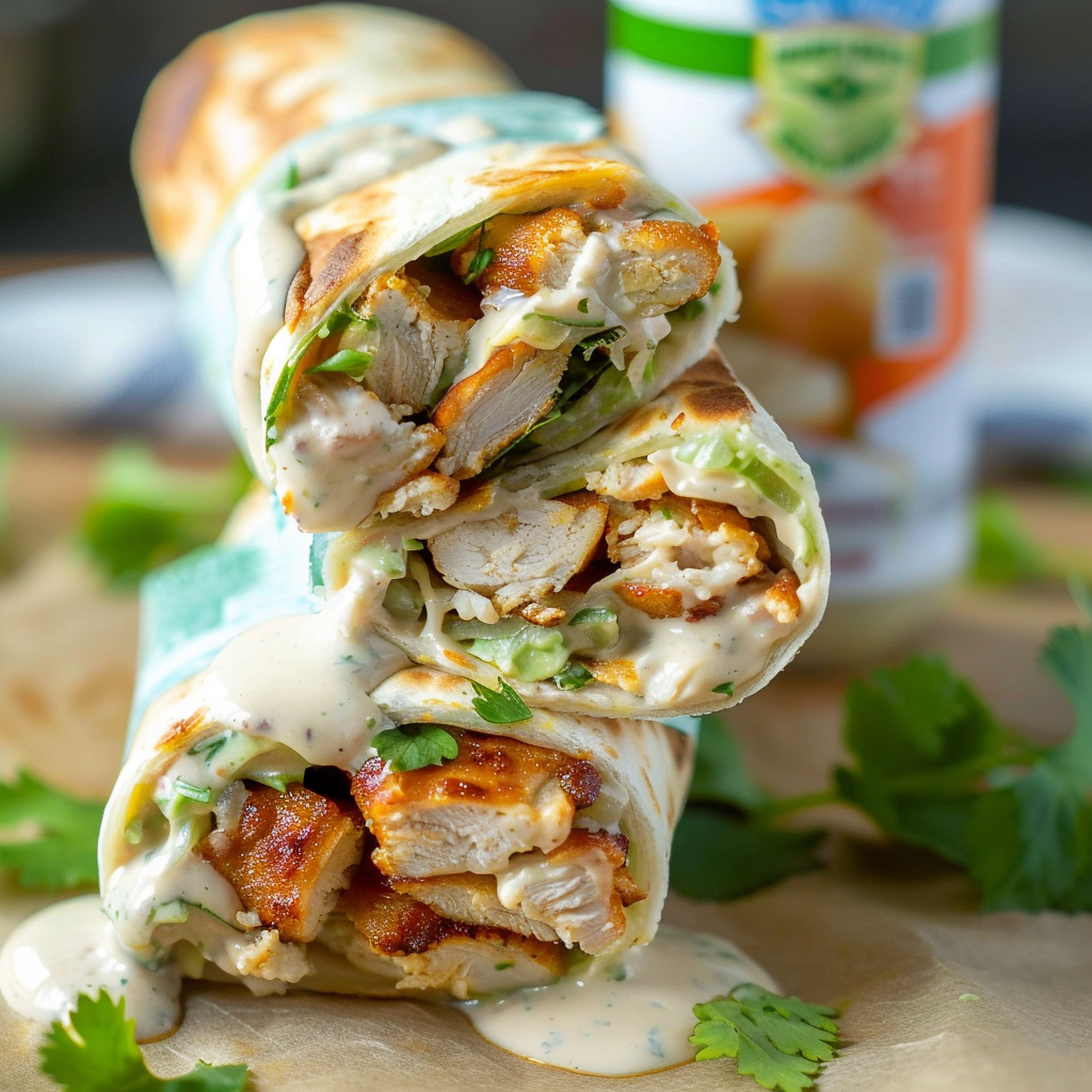 Recipe preparation for Crispy Ranch Chicken Wrap