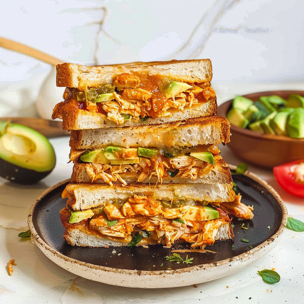 Recipe preparation for Chicken Avocado Melt Sandwich