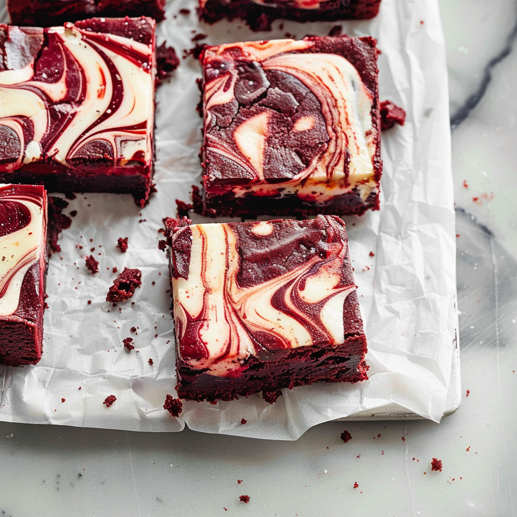Recipe preparation for Red Velvet Cheesecake Brownies