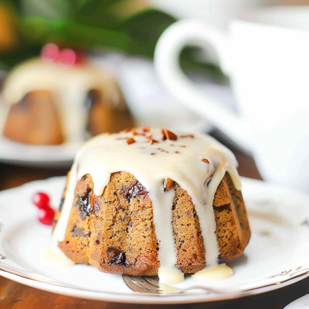 Recipe preparation for Rum-Soaked Plum Pudding Muffins