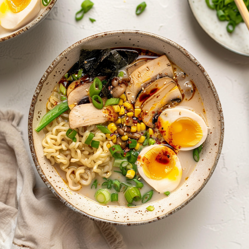 Recipe preparation for Creamy Mushroom Ramen Upgrade