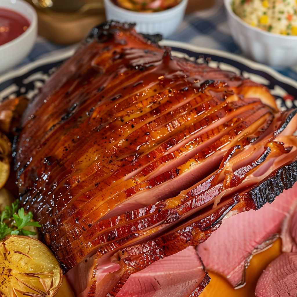 Recipe preparation for Apple Cider Glazed Ham