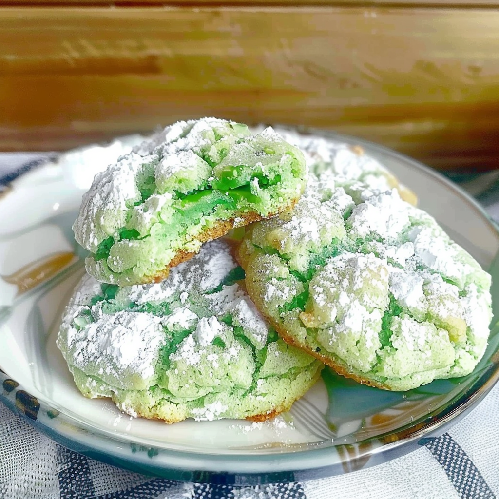 Recipe preparation for Pistachio Crinkle Cookies