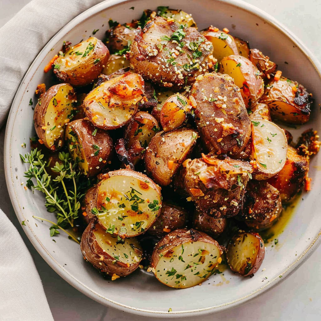 Recipe preparation for Roasted Garlic Parmesan Pot Roast with Root Vegetables