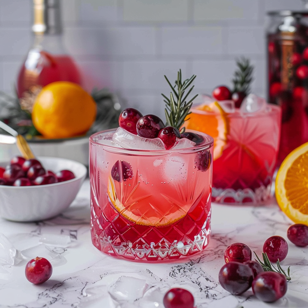 Recipe preparation for Cranberry Gin & Tonic Cocktail