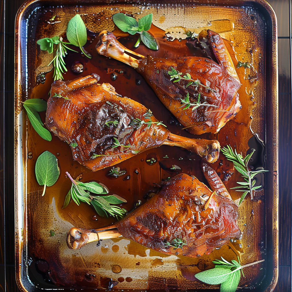 Recipe preparation for Maple Sage Roasted Turkey Legs