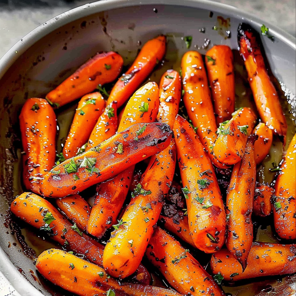 Recipe preparation for Roasted Carrots with Honey-Herb Butter