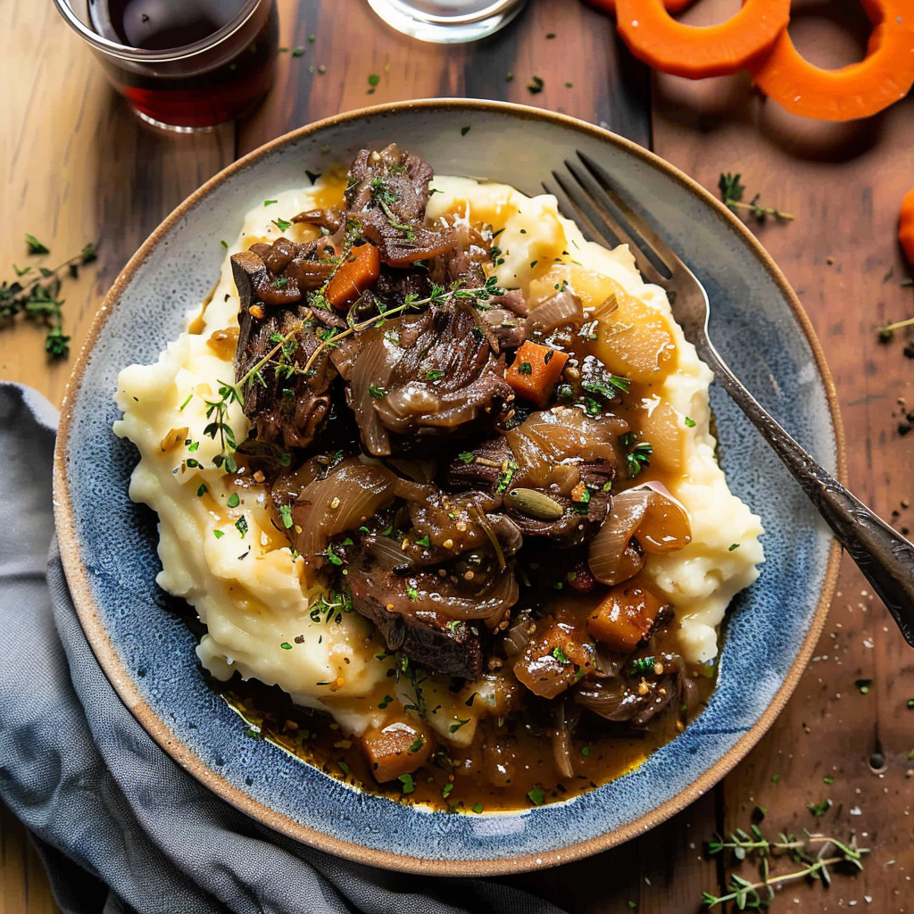 Recipe preparation for Apple Cider Braised Short Ribs