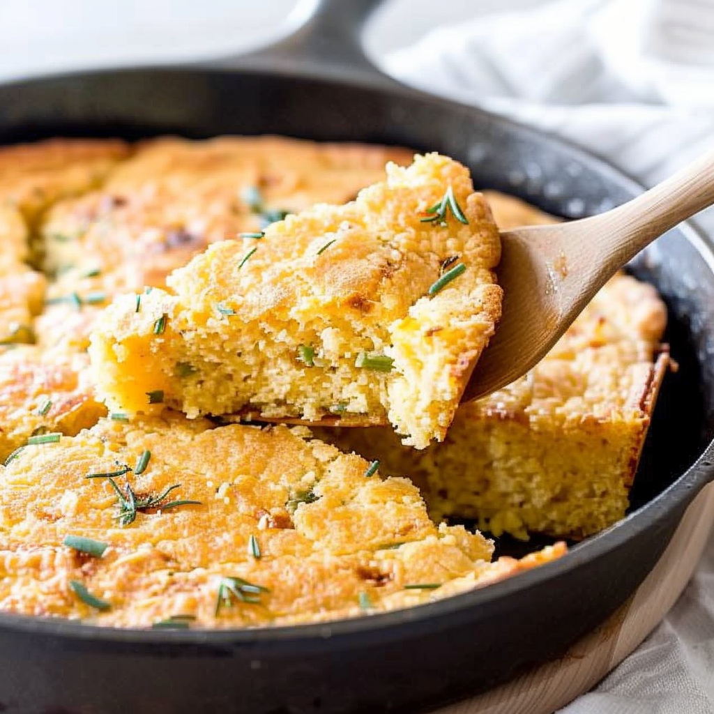 Recipe preparation for Cheddar & Chive Spoonbread