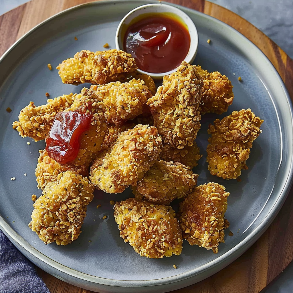 Recipe preparation for Air Fryer Cornflake Chicken Nuggets
